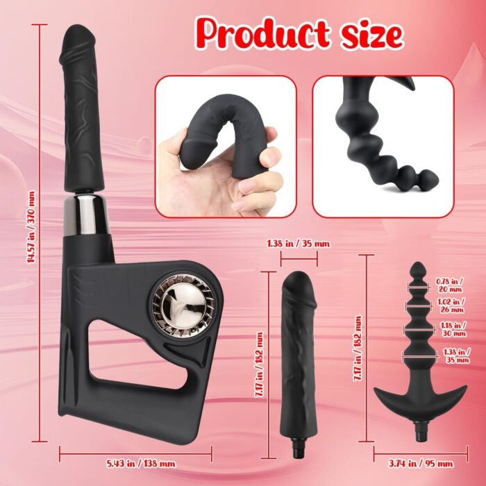Handheld Sex Machine, Vaginal Anal Vibrator with Simulated Dildo and Anal Plugs, Multiple Thrust Modes, Powerful Sex Toys, G-spot Teasing, Anal Play, Adult Products for Couples and Gay People - Image 6