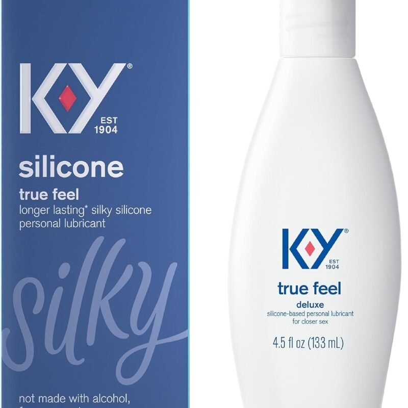 K-Y True Feel Silicone Lube 4.5 fl oz, Deluxe Personal Lubricant for Couples, Men, Women, Vaginal Moisturizer, Hormone & Paraben Free, Latex Condom Compatible