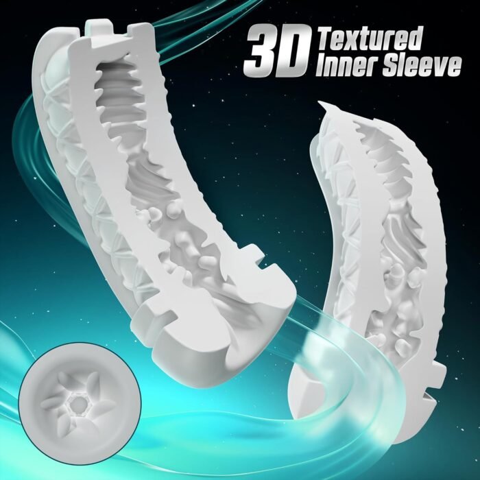 Male Masturbator Sex Toys for Men - Male Sex Toy Penis Pump with 3 Suctions & 4 Vibrations, Mens Hands Free Masturbators Blowjob Adult Toys with 3D Sleeve, Ergonomic Shell Male Stroker(Black) - Image 6