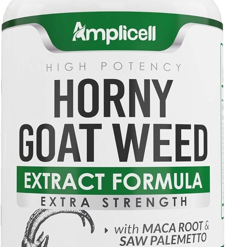 Horny Goat Weed - Natural Female & Male Enhancement Pills with L Arginine, Tongkat Ali, Panax Ginseng & Maca Root Powder - Horny Goat Weed for Men & Women Health - Mood Boost & Energy Pills - 60 Caps