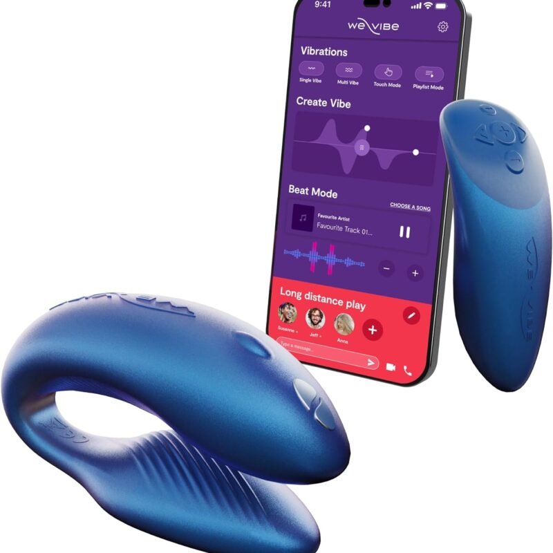 We-Vibe Chorus Vibrating Sex Toys for Couples | Remote Control Vibrator | Wearable App Controlled Adult Toys for Women | G Spot, Clit & Penis Sexual Stimulation Device | Clitoral Couples Gift | Blue