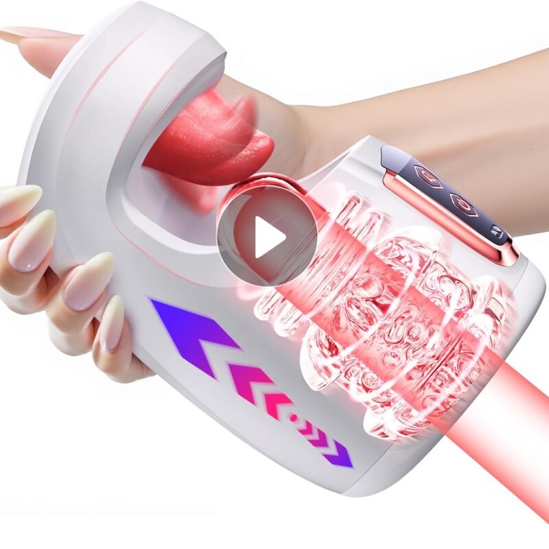 Male Masturbator Sex Toys for Men - Male Sex Toys with 10 Thrusting & 10 Real Tongue Licking Modes Blowjob Sex Machine Stroker for Training Stimulation Increase Endurance, Sex Toys for Men Pleasure