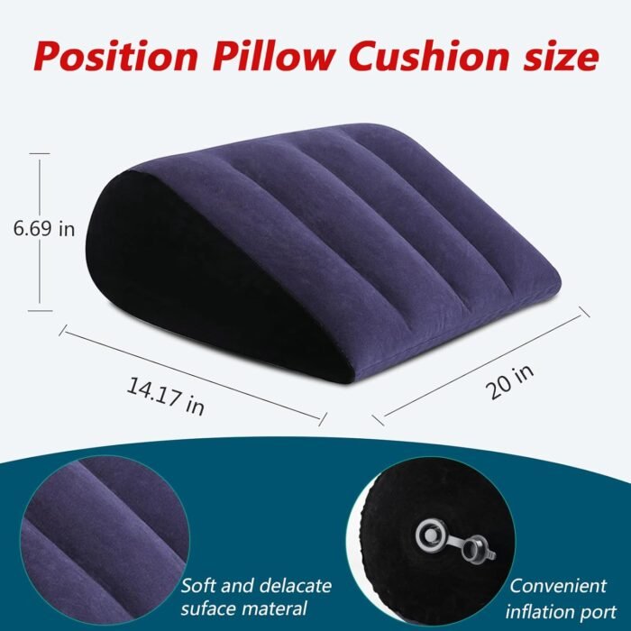 BDSM Sex Restraint Set- Adult Sex Toy Position Pillow with Adjustable Thigh Sex Leather Bondage Strap, Sex Ramp Furniture for Deep Position Support, Sex Pillow Wedge Bed Restraints for Couples Sex - Image 4
