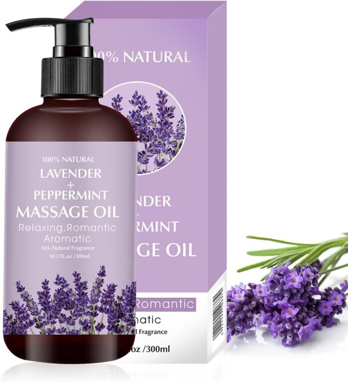 Lavender Massage Oil for Calming, Soothing and Relaxing Muscles Massage Oil for Massage Ideal Body Oil for Skin Moisturizing for Men and Women