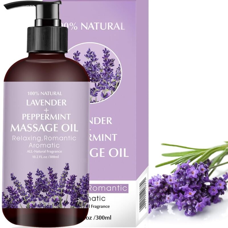 Lavender Massage Oil for Calming, Soothing and Relaxing Muscles Massage Oil for Massage Ideal Body Oil for Skin Moisturizing for Men and Women