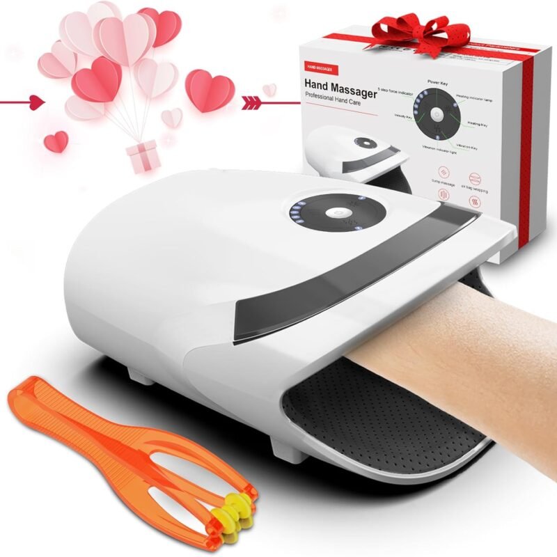 Hand Massager with Compression & Heating - Prime Delas Birthday Gifts for Women Men Mom Dad,Gifts for Women Men Mom Dad Her Him Boyfrend Girlfriend(White)