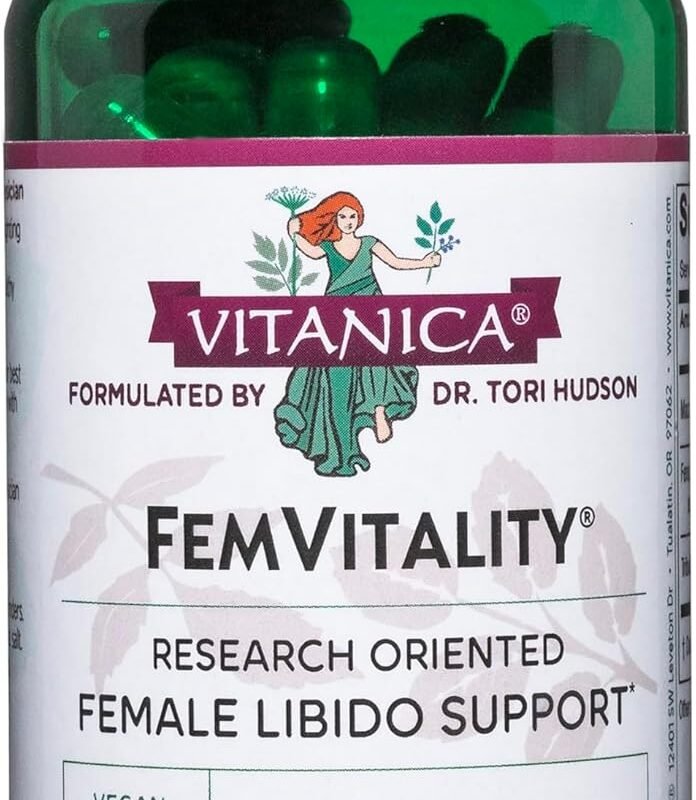 Vitanica FemVitality Libido Supplement for Women, Natural Female Libido Booster for Women, Increases Intimate Drive, Desire and Stamina, Helps Vaginal Dryness, Vegan 60 Capsules