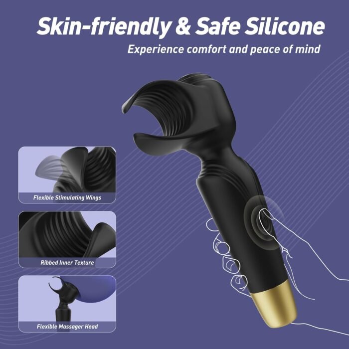 Tracy's Dog Wand Vibrator for Men and Couple, 2 in 1 Powerful Male Sex Toys Stroker for Glans Massage, Clitoris Stimulation for Partner Play, Adult Toys for Penis Clitoral Stimulation - Image 5