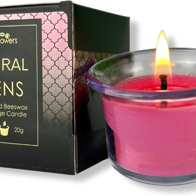 HOT Flowers Love Body Massage Candle – Beeswax Coconut Oil Cocoa Butter Made - Sweet Floral Fragrance - Low Heat Oil Warmer - 20g (1)