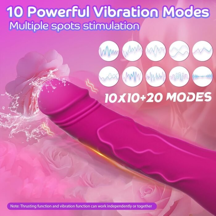 2024 Upgraded G spot Vibrator Womens Sex Toy, Pramtme 9″ Realistic Thrusting Dildo Vibrator with 10 Thrusting & 10 Vibration Patterns, Female Vibrator Adult Sex Toys for Women, Sex Machine (Hot Pink) - Image 4