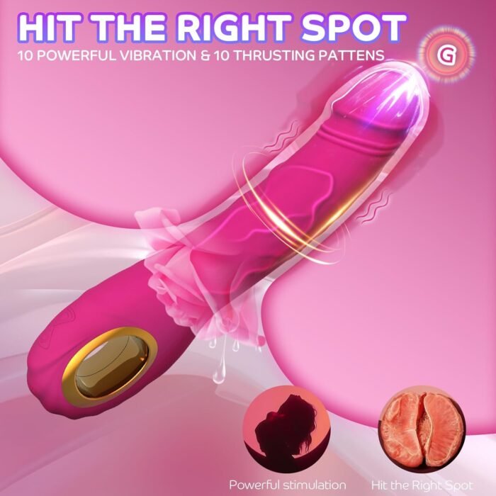 2024 Upgraded G spot Vibrator Womens Sex Toy, Pramtme 9″ Realistic Thrusting Dildo Vibrator with 10 Thrusting & 10 Vibration Patterns, Female Vibrator Adult Sex Toys for Women, Sex Machine (Hot Pink) - Image 5