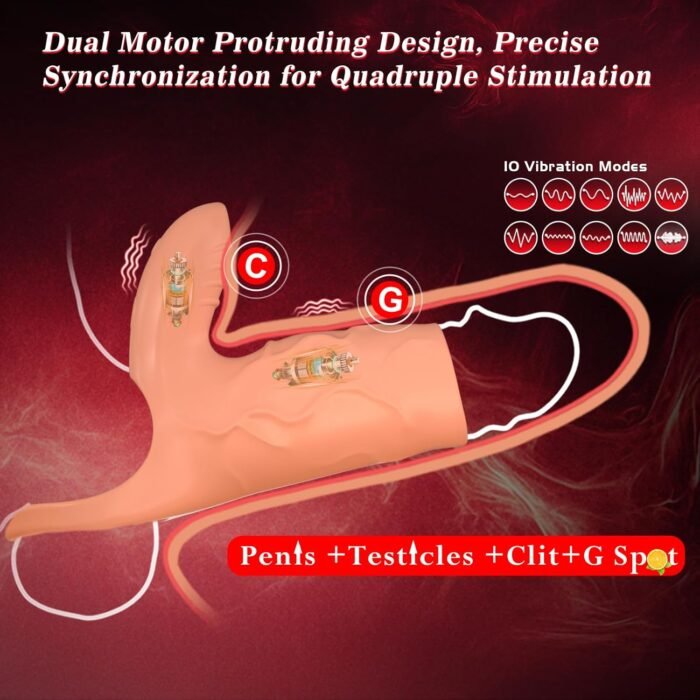 Vibrating Penis Sleeve Cock Ring with Clitoral Stimulator, Penis Ring Vibrator Extender for G Spot Stimulation, Couples Adult Sex Toys for Men Women, MHYNNR Girth Enhancer Sleeve Male Couple Sex Toy - Image 2