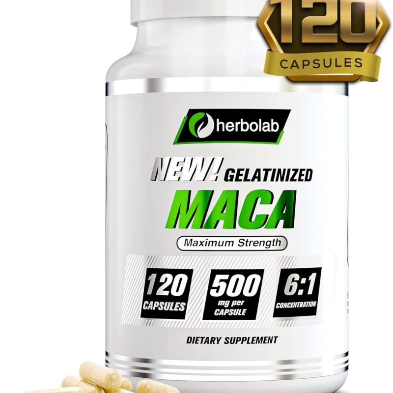 Peruvian Maca Root Powder Capsules for Men and Women with Organic Black Maca, Red Maca, Yellow Maca Root Extract Capsules, Gelatinized 2000 mg Per Day, Lepidium Meyenii, Peruvian Ginseng, Vegan Pills
