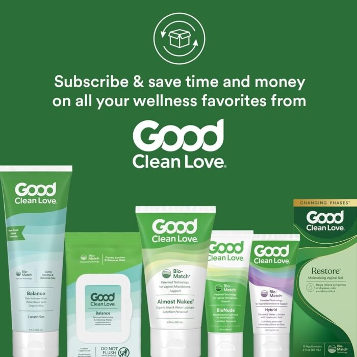 Good Clean Love Almost Naked Organic Water-Based Lube, Personal Lubricant with Aloe Vera, Safe for Adult Toys & Condoms, pH-Balanced, Intimate Wellness Gel for Men & Women, 95% Organic, 1.5 Oz - Image 9