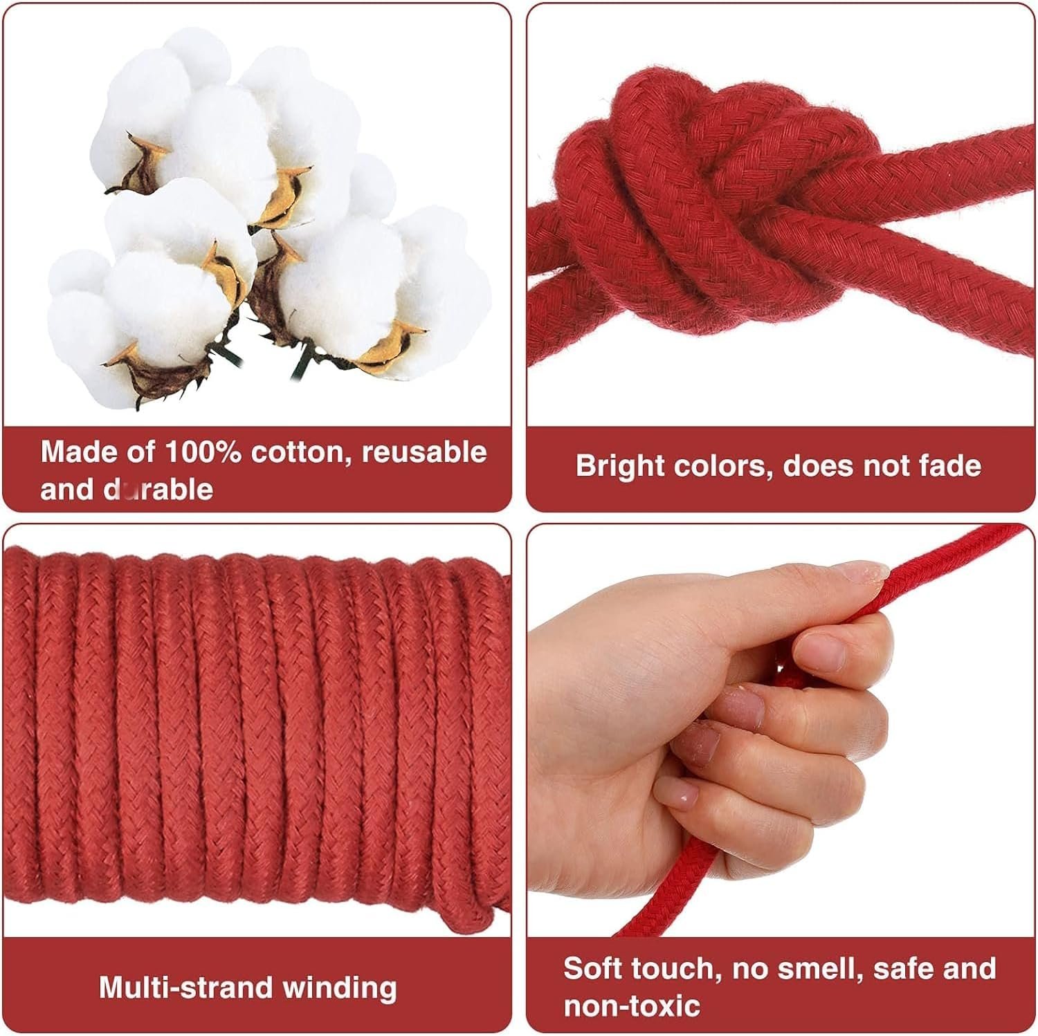 Bondage Restraints Sex Rope BDSM Kit for Women Sex Toys, 3Pack BDSM Bondage Rope Adult Sex Toys, Cotton Sex Rope BDSM Toys Sex Kit Bondage Gear & Accessories, Sex Restraints Adult Toys for Women Men - Image 6