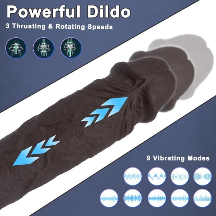 8.9“ Thrusting Dildo Vibrator Sex Toys - App Remote Control Realistic Dildos with 9 Vibrating & 3 Thrusting Modes G Spot Dildo with Strong Suction Cup Adult Toys for Stimulation for Women Couples - Image 3