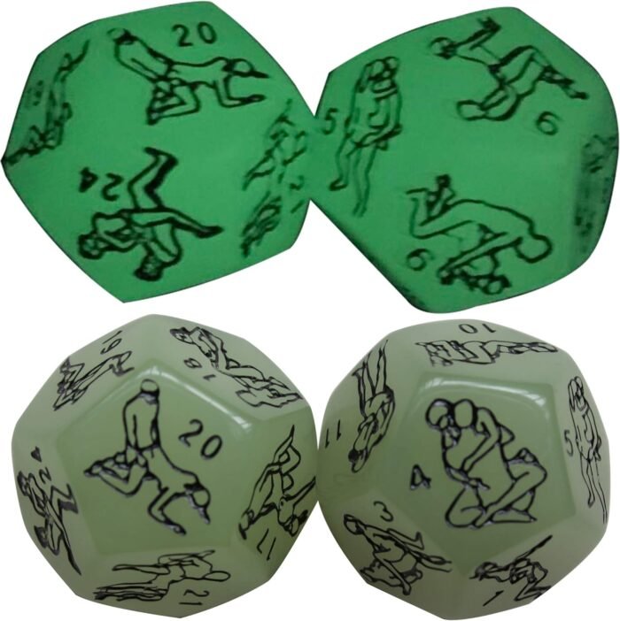 2 Pcs Glow in The Dark Dice Set,Sex Dice for Couples Naughty, Dice Game Set for Adult to Make