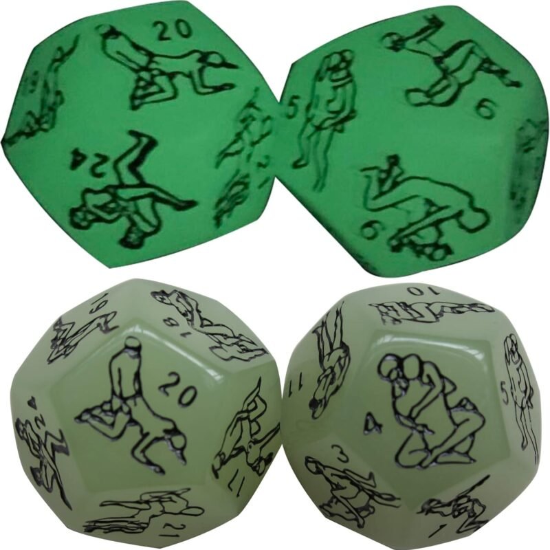 2 Pcs Glow in The Dark Dice Set,Sex Dice for Couples Naughty, Dice Game Set for Adult to Make