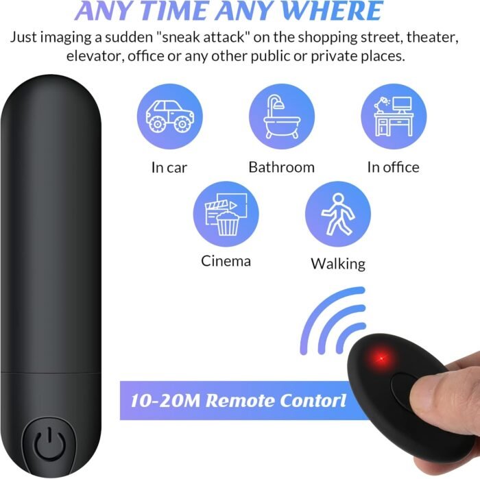 Vibrator Remote Control Vibrate Massager - 10 Speed for Travel USB Rechargeable Waterproof Vibrator Wand - Adult Toys for Women (Black)…… - Image 3