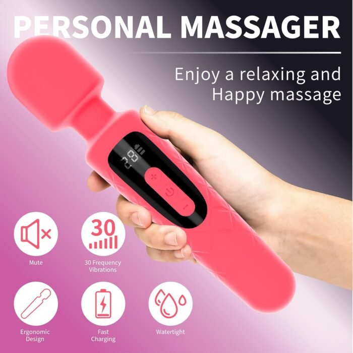 Adult Sex Toys Dildo for Women, Clitoral G-spot Vibrator with 30 Powerful Vibration Modes, Wand Massager with Display for Clitoral Vaginal and Nipple Stimulation for Couples - Image 4