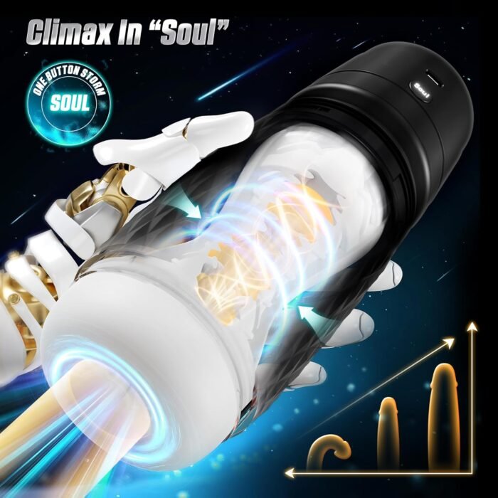 Male Masturbator Sex Toys for Men - Male Sex Toy Penis Pump with 3 Suctions & 4 Vibrations, Mens Hands Free Masturbators Blowjob Adult Toys with 3D Sleeve, Ergonomic Shell Male Stroker(Black) - Image 9