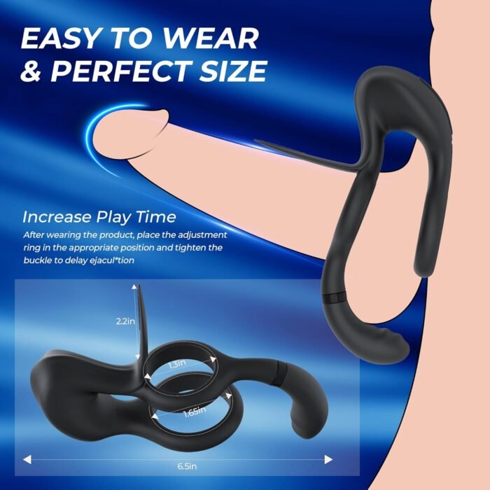 Vibrating Cock Ring Couples Vibrators: 3 in 1 Penis Ring Vibrator Sex Toys with Clitoral Stimulator, 10 Vibration Modes Penis Sleeve Medical Silicone Waterproof Sex Toys for Adult Couples - Image 4