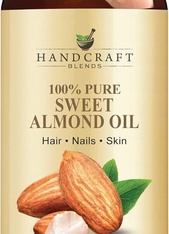 Handcraft Blends Sweet Almond Oil - 16 Fl Oz - 100% Pure and Natural - Premium Grade Carrier Oil for Skin and Hair - Hair and Body - Massage - Hexane-Free