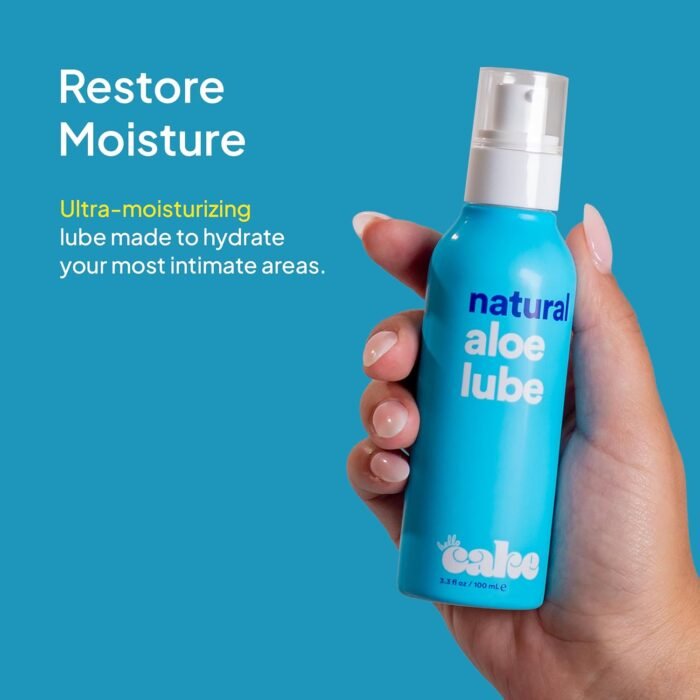 Hello Cake Natural Lube - Aloe-Based Organic Personal Lubricant - Hydrating, Hypoallergenic, pH-Balanced, Non-Sticky, Condom Compatible, for Men, Women, & Couples, 3.3 fl oz - Image 3
