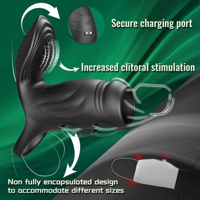 Penis Sleeve Vibrating Cock Ring with Clitoral & G Spot Dual Stimulator, APP Control Penis Ring Extender Vibrator with 10 * 10 Vibration Modes, Cock Sleeve Couples Kinky Adult Sex Toys for Men - Image 4