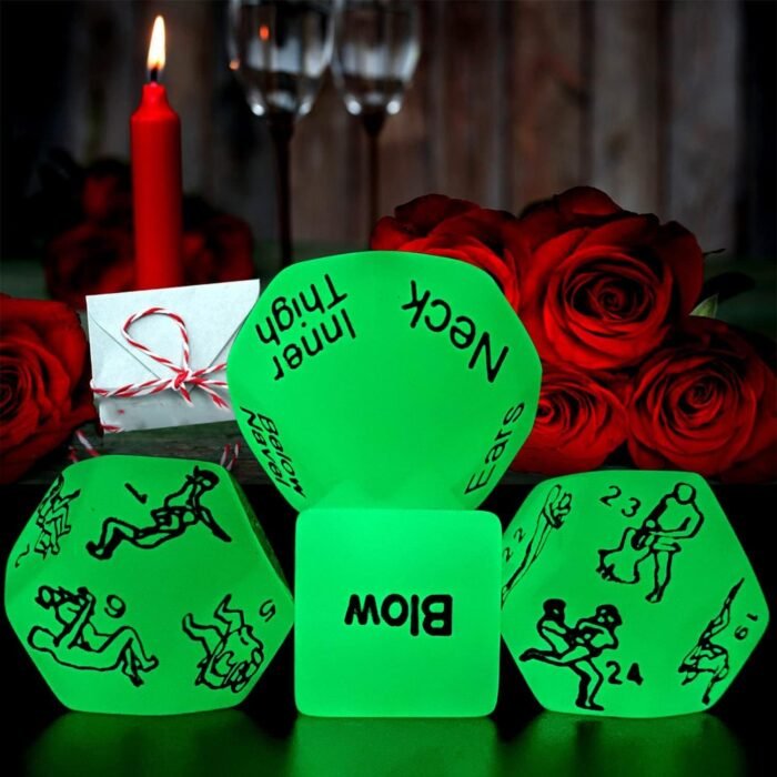 2025 Newly 4pcs Glow in The Dark Sex Dice for Couples Naughty Sex Dice for Couples Game Sexy Dice Games for Adults Bedroom Acrylic Dice Set Dice Games Spice up The Bedroom for Couples Sweater U1 - Image 6