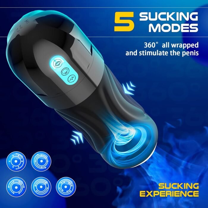Male Adult Sex Toys for Men, Movakativ Sucking Male Masturbator Penis Pump with 10 Vibration & 5 Suction, Super Soft TPE Channel Vibrating Hands Free Male Masturbators Cup Men Sex Toy Machine - Image 5