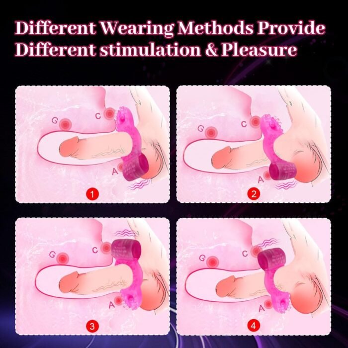 Male Vibrating Cock Rings, Silicone Penis Ring for Couples Pleasure, Men Ejaculation Delay Erection Enhance Adult Erotic Sex Toys, 2 Packs - Image 3