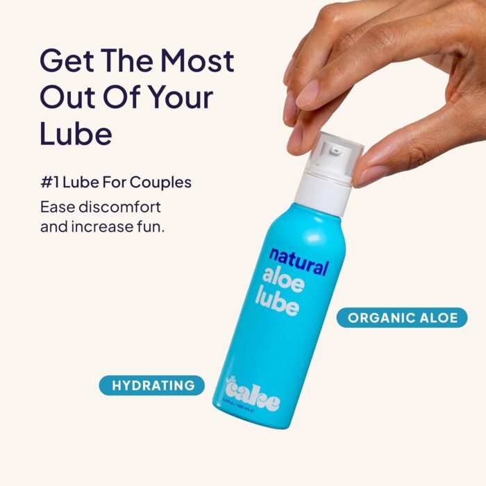 Hello Cake Natural Lube - Aloe-Based Organic Personal Lubricant - Hydrating, Hypoallergenic, pH-Balanced, Non-Sticky, Condom Compatible, for Men, Women, & Couples, 3.3 fl oz - Image 5