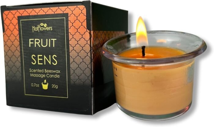 HOT Flowers Charm Body Massage Candle – Beeswax Coconut Oil Cocoa Butter Made - Fruit Fragrance - Low Heat Oil Warmer - 20g (1)