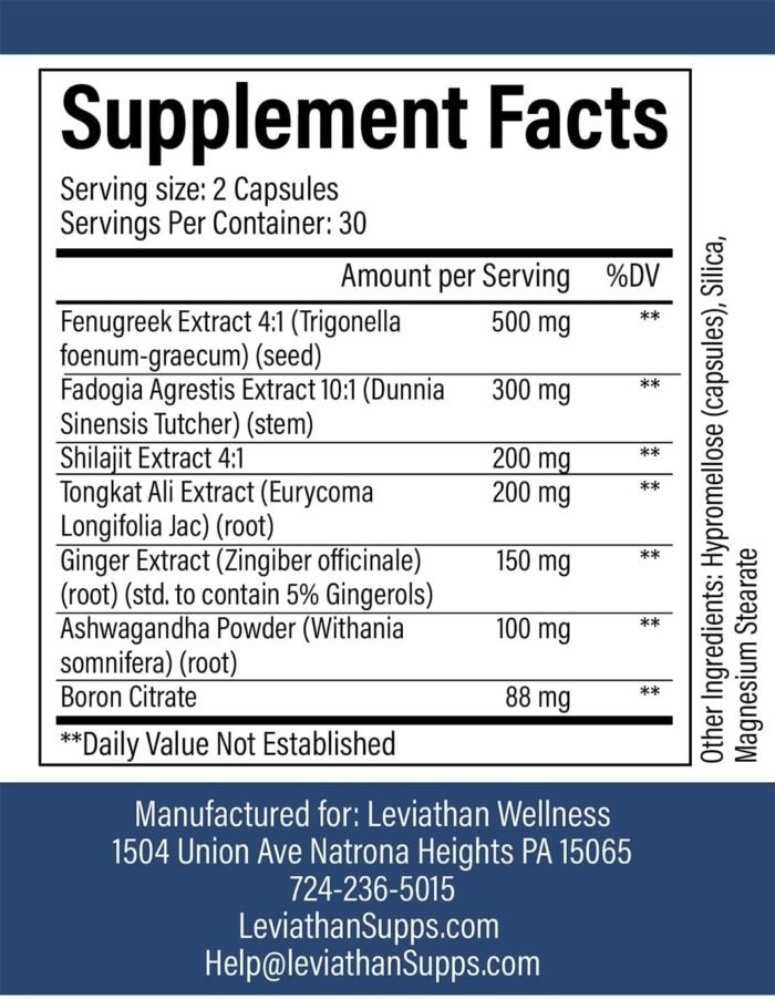 Vitality Testosterone Booster, 60 Capsules, 30 Servings - Image 2