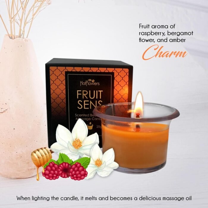 Hot Flowers Beeswax Body Scented Massage Candle Set - Low Heat Oil Warmer - Skin Safe Moisturize - Set of Three 0.7 oz Each - Romance Sweet Floral, Charm Fruit, Love Floral - Image 4