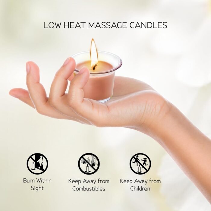 HOT Flowers Chocolate Body Massage Candle - Kissable with Pheromones - Coconut Oil Cocoa Butter Beeswax Made - Low Heat Temp, Skin Safe Moisturize - 40g (1) - Image 6
