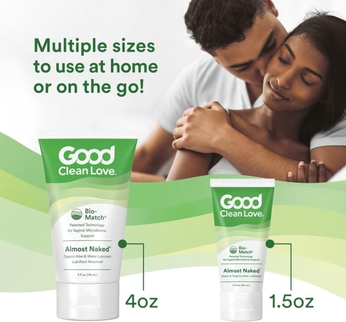 Good Clean Love Almost Naked Organic Water-Based Lube, Personal Lubricant with Aloe Vera, Safe for Adult Toys & Condoms, pH-Balanced, Intimate Wellness Gel for Men & Women, 95% Organic, 1.5 Oz - Image 7