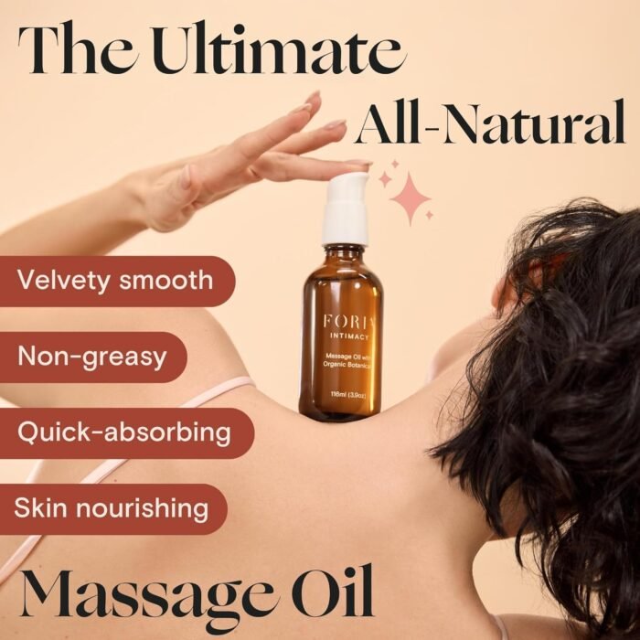 Foria Massage Oil | Organic, All-Natural Massage Oil with Jojoba Oil, Sweet Almond Oil, Ylang-Ylang and Vanilla | 3.9 Fl Oz - Image 2