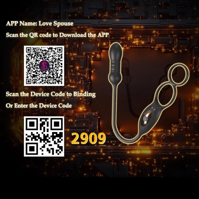 Thrusting Prostate Massager Anal Sex Toy with Vibrating Cock Ring Taint Testicle Stimulator, Remote Control APP Anal Butt Plug Dildo, Penis Ring Vibrator for Men, HNNPY Couples Male Adult Sex Toys - Image 6