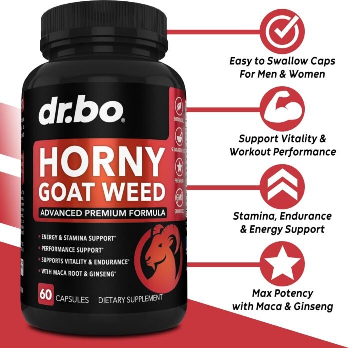 Horny Goat Weed For Men and Women - 1590mg Extra Max Male Enhancement, Stamina, Endurance, Performance - Maca Root, Tribulus, Muira Puama, L Arginine Ginseng Hornygoatweed for Men & Women - 60 Pills - Image 2