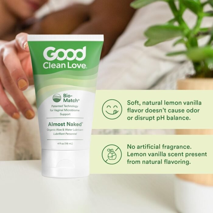 Good Clean Love Almost Naked Organic Water-Based Lube, Personal Lubricant with Aloe Vera, Safe for Adult Toys & Condoms, pH-Balanced, Intimate Wellness Gel for Men & Women, 95% Organic, 1.5 Oz - Image 8