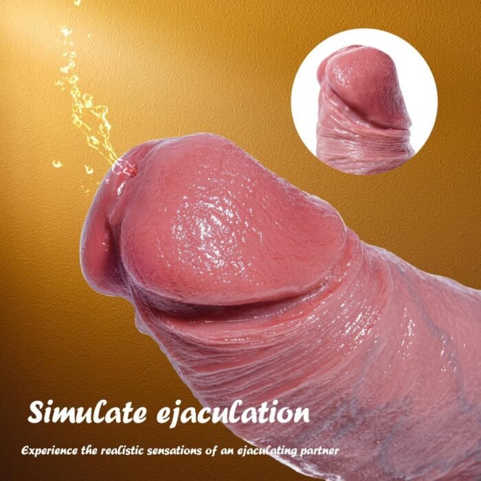 9" Realistic Squirting Extra Large Dildo Cum Penis, Silicone Fat Anal Penis, Vagina G-Spot Big Thick Dildo Suction Cup, air sac Egg Ejaculating Penis Strap-on Dildo Anal XXL Toy Sex Toy Gay Men - Image 5