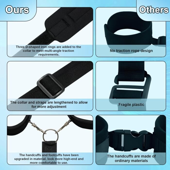 BDSM Bondage Sex Toys Kit, Bondage Gear & Accessories with Traction Chain Blindfold, Restraints SM Game Couples Sex Toys Role Play Toy - Image 4