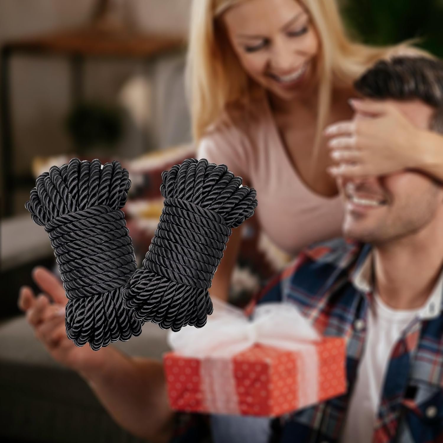 BDSM Shibari Bondage Sex Rope - BDSM Kit Adult Bondage Restraints Set Sex Toys for Women & couples, 32 Feet 8MM (2-Pack, Black) - Image 4