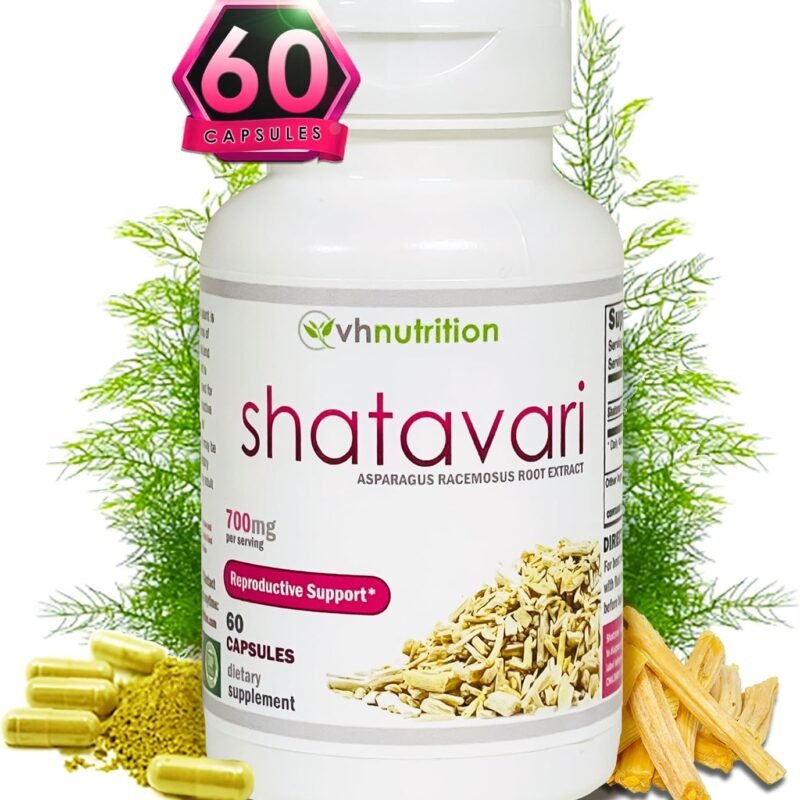VH Nutrition SHATAVARI | 700mg Asparagus Racemosus Extract | Female Vitality* & Rejuvenation* | Natural Estrogen Balance* | Supports Hormonal Health and Overall Well-Being | 60 Capsules