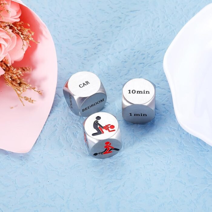 3PCS Sex Dice Sex Position Dice Couples Games Date Night Dice Ideas for Boyfriend Girlfriend Husband Wife, Anniversary Wedding Gifts for Couples, Romantic Anniversary Steel Gifts for Women Men - Image 5