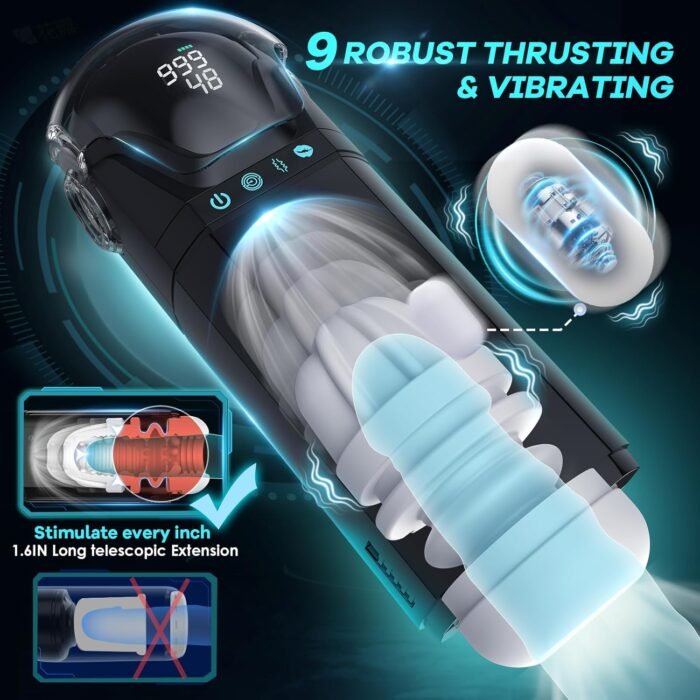 EORONE Male Masturbator Mens Sex Toys - Penis Pump Sex Toy for Men with 9 Sucking & 9 Thrusting & 9 Vibrating, APP Control Adult Toys Pocket Pussy 3D Male Stroker with Visual Screen Blowjob Toy - Image 3
