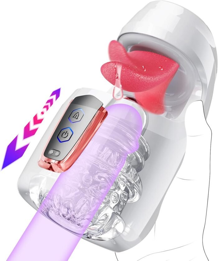 Male Masturbator Sex Toys for Men - Male Sex Toys with 10 Thrusting & 10 Real Tongue Licking Modes Blowjob Sex Machine Stroker for Training Stimulation Increase Endurance, Sex Toys for Men Pleasure - Image 9