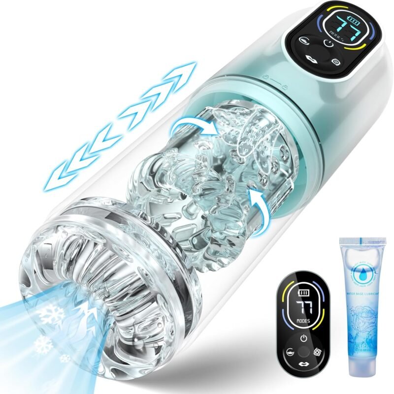 Automatic Male Masturbator Male Sex Toys, Sex Toys for Men Penis Pump with 7 Sucking & Vibrating & Thrusting & Rotating & Licking, Mens Sex Toy Adult Toys Blowjob Sex Machine Pocket Pussy Male Stroker